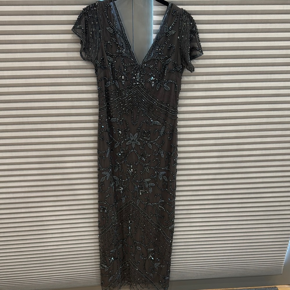Elegant Black Beaded Dress